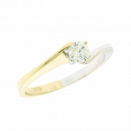 Δαχτυλίδι Μονόπετρο Ortaxidis Χρυσό - Λευκόχρυσο με Ζιργκόν oro495