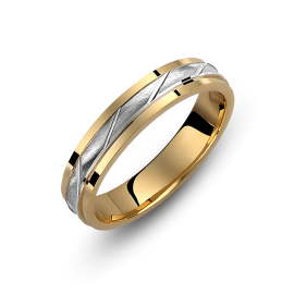 Βέρα Γάμου Valauro Δίχρωμη Χρυσή-Λευκόχρυσο 14 Καράτια 386Α