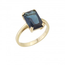 Δαχτυλίδι, Χρυσό 14 Καράτια Με London Blue oro880