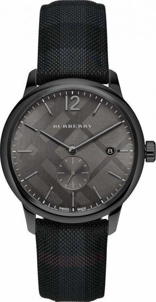 BURBERRY Black Leather Strap BU10010 