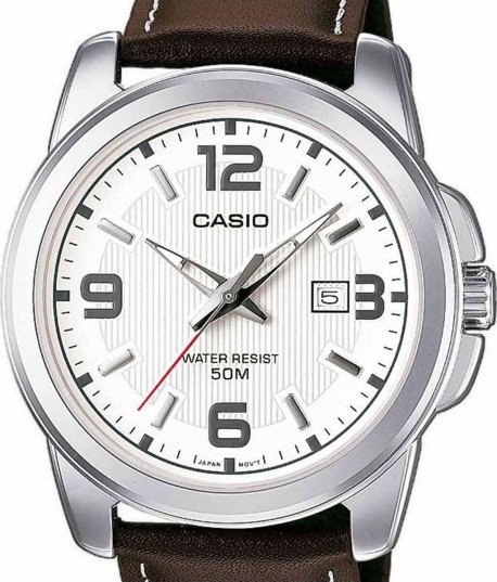CASIO Collection Brown Leather Strap MTP-1314PL-7AVEF 