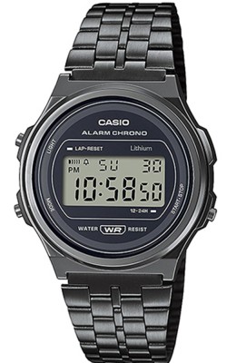 CASIO Vintage Black Stainless Steel Bracelet A-171WE-1AEF