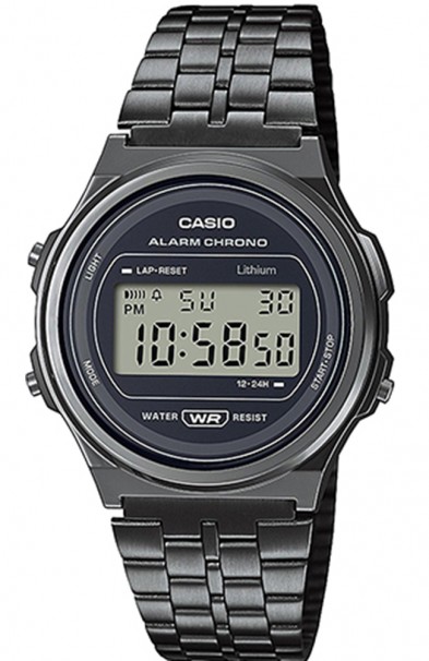 CASIO Vintage Black Stainless Steel Bracelet A-171WE-1AEF 