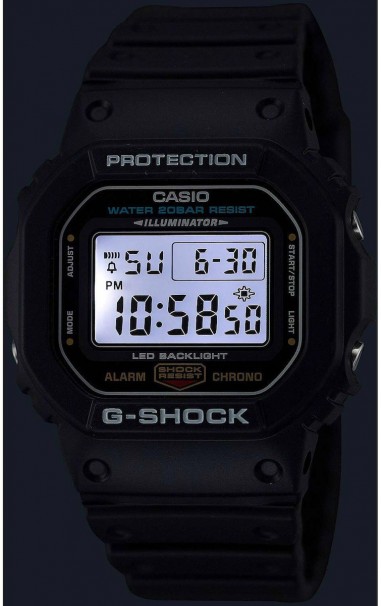 Ρολόι G-SHOCK Chronograph Black Rubber Strap DW-5600UE-1ER 
