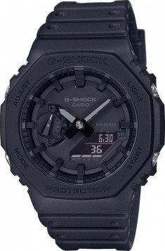 CASIO G-SHOCK Chronograph Black Rubber Strap GA-2100-1A1ER