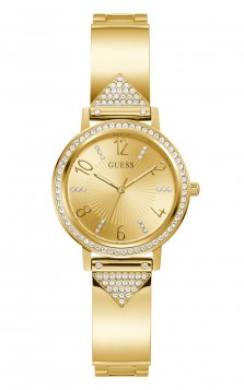 GUESS Tri Luxe Crystals Gold Stainless Steel Bracelet GW0474L2