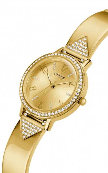 GUESS Tri Luxe Crystals Gold Stainless Steel Bracelet GW0474L2 