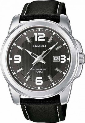 CASIO Collection Black Leather Strap MTP-1314PL-8AVEF