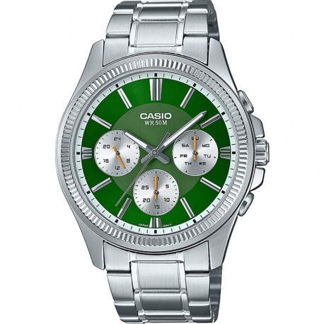 CASIO Collection Silver Stainless Steel Bracelet MTP-1375PD-3AVEF 