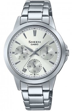 CASIO Sheen Crystal Silver Stainless Steel Bracelet SHE-3516D-7AUEF