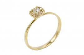 Δαχτυλίδι 14 Καράτια Χρυσό Με Λευκά Ζιργκόν oro478