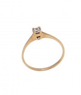 Δαχτυλίδι Μονόπετρο Ροζ Χρυσό 14 Καράτια Με Ζιργκόν oro415