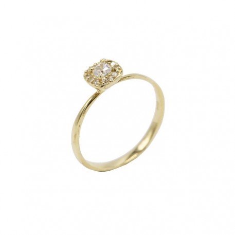 Δαχτυλίδι 14 Καράτια Χρυσό Με Λευκά Ζιργκόν oro478 