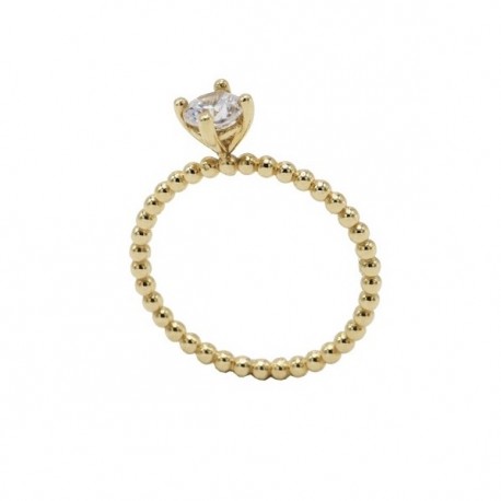 Δαχτυλίδι Μονόπετρο Χρυσό 14 Καράτια Με Ζιργκόν oro486 