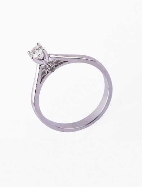 Δαχτυλίδι Μονόπετρο, Λευκόχρυσο Με Διαμάντι DD06