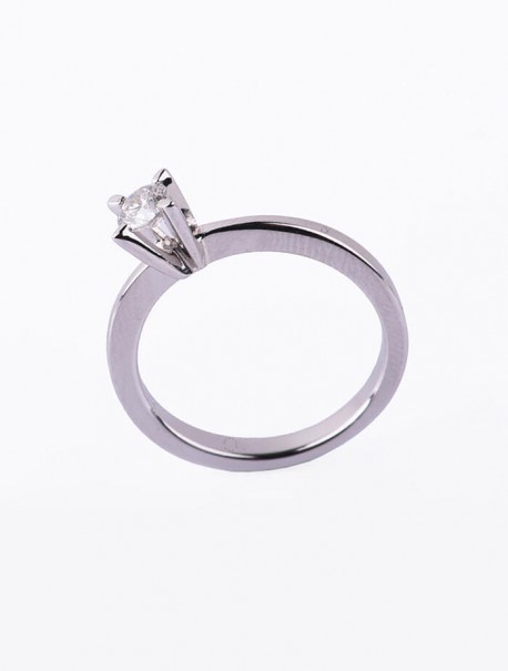 Δαχτυλίδι Μονόπετρο Λευκόχρυσο Με Διαμάντι DD15