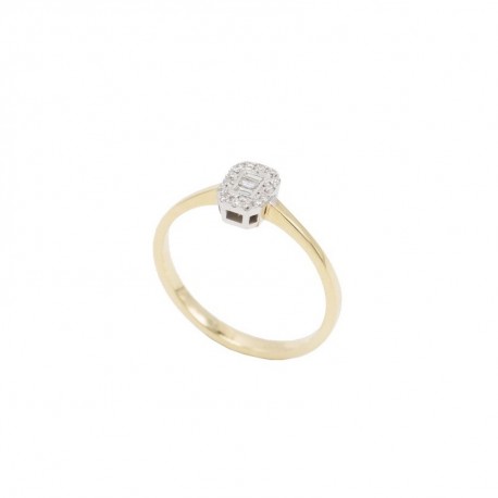 Δαχτυλίδι Μονόπετρο Χρυσό 18 Καρατίων Με Διαμάντια oro843 