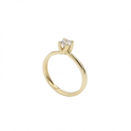 Δαχτυλίδι Μονόπετρο, Χρυσό 14 Καράτια Με Λευκά Ζιργκόν oro836 