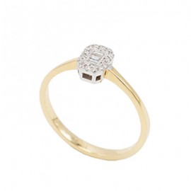 Δαχτυλίδι Μονόπετρο Χρυσό 18 Καρατίων Με Διαμάντια oro843