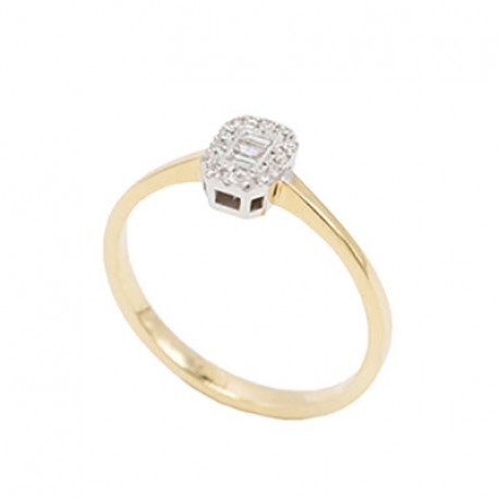 Δαχτυλίδι Μονόπετρο Χρυσό 18 Καρατίων Με Διαμάντια oro843 