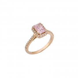 Δαχτυλίδι, Χρυσό 14 Καράτια Με Rose Quartz oro848