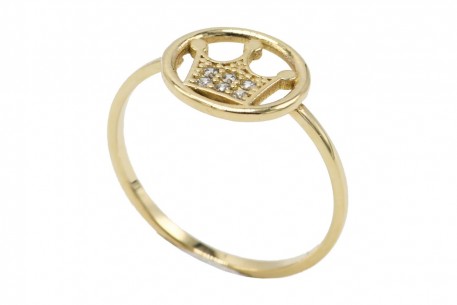 Δαχτυλίδι Κορώνα Χρυσό 14 Καράτια Με Ζιργκόν oro1369 