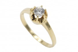Δαχτυλίδι Μονόπετρο Χρυσό 14 Καράτια Με Ζιργκόν oro1371