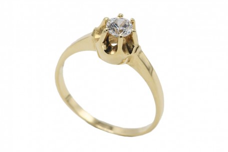 Δαχτυλίδι Μονόπετρο Χρυσό 14 Καράτια Με Ζιργκόν oro1371 