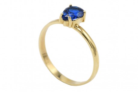 Δαχτυλίδι Χρυσό 14 Καράτια Με Μπλε Quartz oro1501 