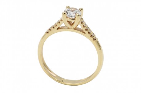 Δαχτυλίδι Μονόπετρο Χρυσό 14 Καράτια Με Ζιργκόν oro1466 