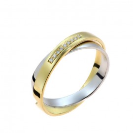Δαχτυλίδι Δίχρωμο Λευκόχρυσο-Χρυσό 18 Καράτια Με Διαμάντια oro2013