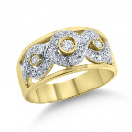 Δαχτυλίδι Δίχρωμο Χρυσό-Λευκόχρυσο 18 Καρατίων Με διαμάντια oro2249