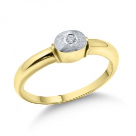 Δαχτυλίδι Δίχρωμο Χρυσό-Λευκόχρυσο 18 Καρατίων Με διαμάντι oro2232