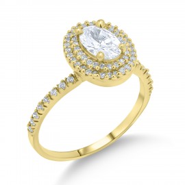 Δαχτυλίδι Ροζέτα Χρυσό 14 Καρατίων Με Ζιργκόν oro2294