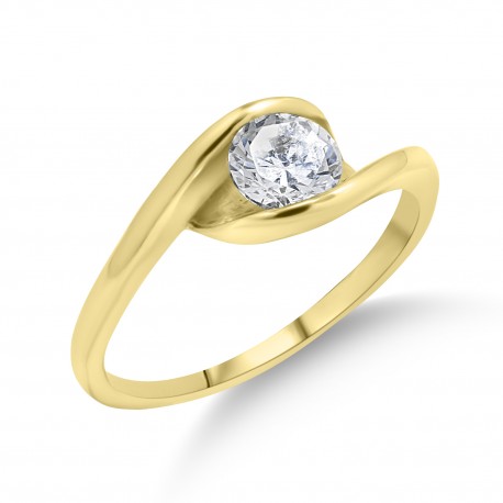 Δαχτυλίδι Μονόπετρο Χρυσό 14 Καρατίων Με Ζιργκόν oro2301 