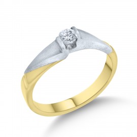 Δαχτυλίδι Μονόπετρο Χρυσό-Λευκόχρυσο 14 Καρατίων Με Ζιργκόν oro2314