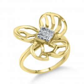 Δαχτυλίδι Λουλούδι Χρυσό 14 Καρατίων Με Ζιργκόν oro2408