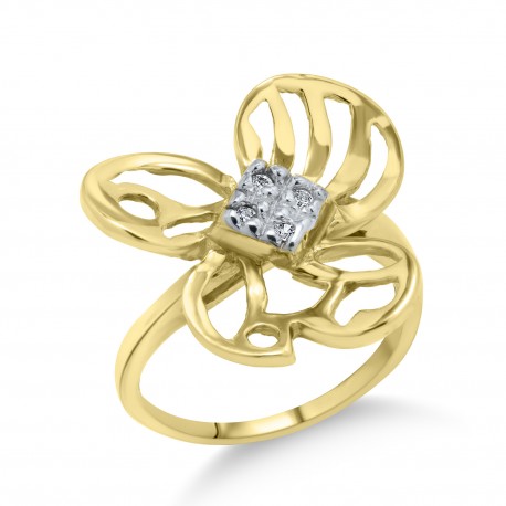Δαχτυλίδι Λουλούδι Χρυσό 14 Καρατίων Με Ζιργκόν oro2408 