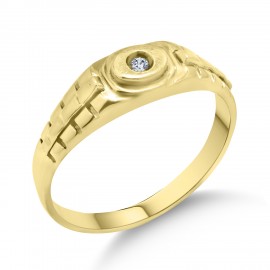 Δαχτυλίδι Ανδρικό Χρυσό 14 Καρατίων με Ζιργκόν oro2430