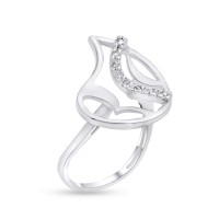 Δαχτυλίδι Λευκόχρυσο Με Ζιργκόν 14 Καράτια oro2864