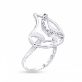 Δαχτυλίδι Λευκόχρυσο Με Ζιργκόν 14 Καράτια oro2864