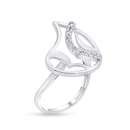 Δαχτυλίδι Λευκόχρυσο Με Ζιργκόν 14 Καράτια oro2864 