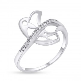 Δαχτυλίδι Λευκόχρυσο Με Ζιργκόν 14 Καράτια oro2866