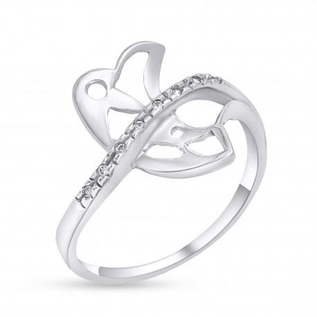 Δαχτυλίδι Λευκόχρυσο Με Ζιργκόν 14 Καράτια oro2866 