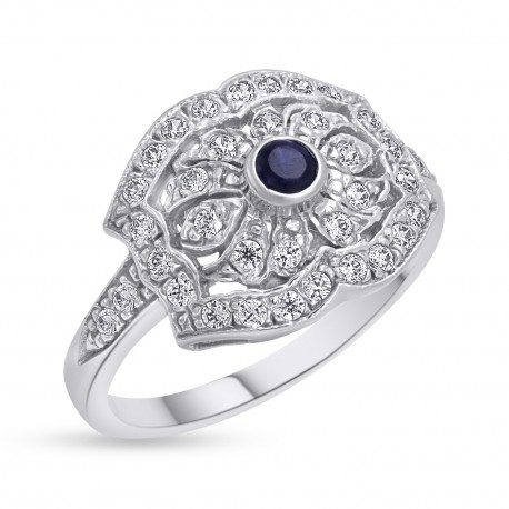 Δαχτυλίδι Λευκόχρυσο Με Ζιργκόν 14 Καράτια oro2863 