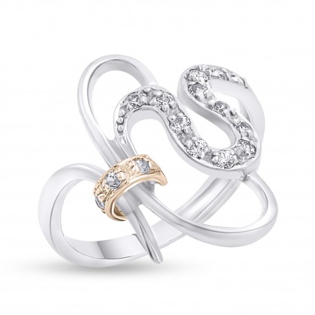 Δαχτυλίδι Λευκόχρυσο Με Λευκά Ζιργκόν 14 Καράτια oro2871 