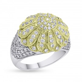 Δαχτυλίδι Δίχρωμο Λευκόχρυσο-Χρυσό Με Ζιργκόν 14 Καράτια oro2858