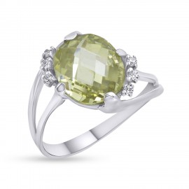 Δαχτυλίδι Λευκόχρυσο Με Λευκά Και Κίτρινο Ζιργκόν 14 Καράτια oro2870
