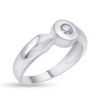 Δαχτυλίδι Λευκόχρυσο Με Λευκό Ζιργκόν 14 Καράτια oro2873