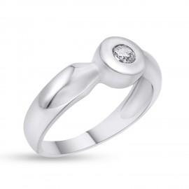 Δαχτυλίδι Λευκόχρυσο Με Λευκό Ζιργκόν 14 Καράτια oro2873